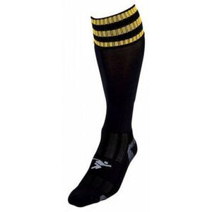 Precision Unisex Adult 3 Stripe Pro Soccer Socks / Black/Gold